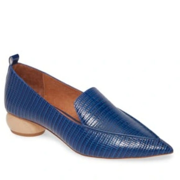 Jeffrey Campbell Shoes - Jeffrey Campbell Viona Pointed Toe Loafers In Blue Lizard Print Size 6.5 NWOT'S